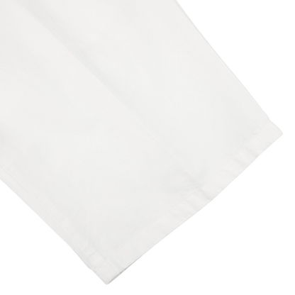 Altea White Cotton Linen Bermuda Shorts Cuff