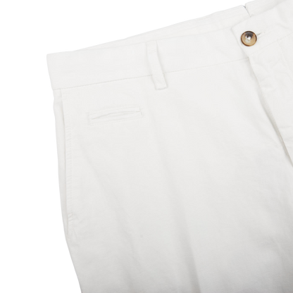 Altea White Cotton Linen Bermuda Shorts Edge