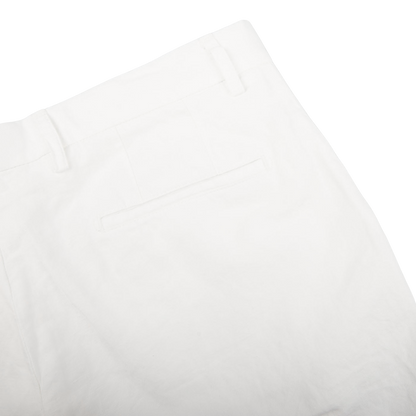 Altea White Cotton Linen Bermuda Shorts Pocket