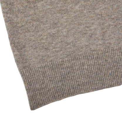 A seasonal close-up of an Altea Grey Melange Wool Alpaca Crewneck Sweater.