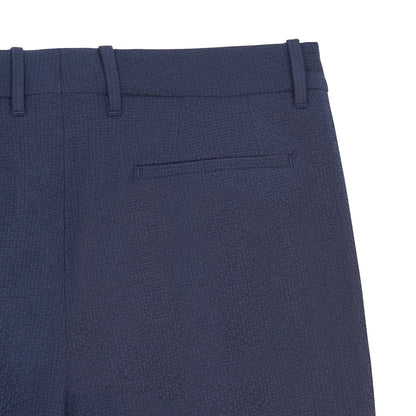 Navy Blue Stretch Seersucker Suit Trousers