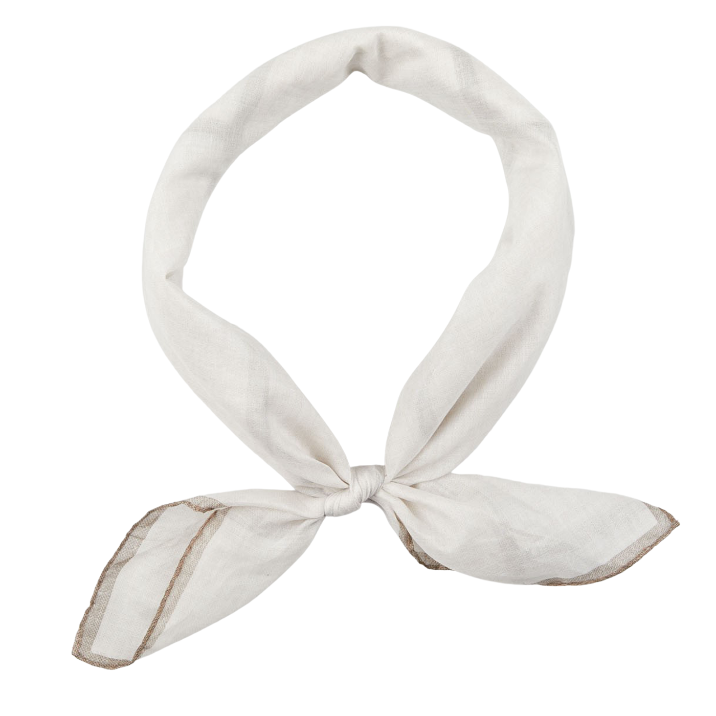 Amanda Christensen Beige Melange Block Printed Cotton Bandana Feature