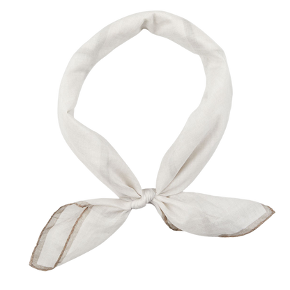 Amanda Christensen Beige Melange Block Printed Cotton Bandana Feature