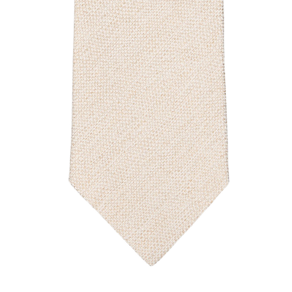 Amanda Christensen Beige Melange Woven Linen Tie Front