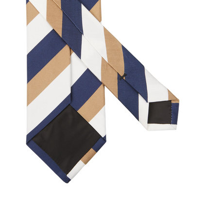 Amanda Christensen Beige Regimental Silk Lined Tie Back