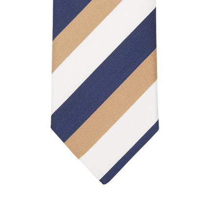 Amanda Christensen Beige Regimental Silk Lined Tie Front