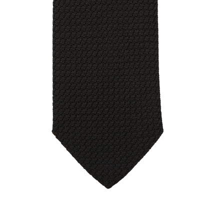 Amanda Christensen Black Grenadine Grossa Lined Silk Tie Tip