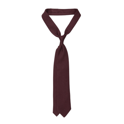 Amanda Christensen Burgundy Grenadine Grossa Lined Silk Tie Feature
