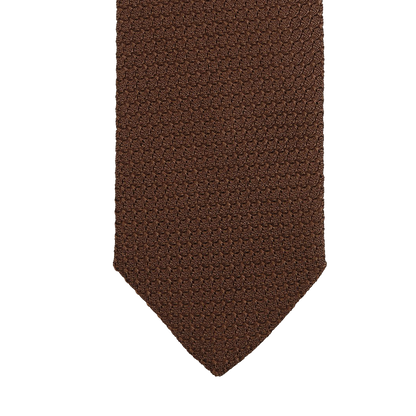 Amanda Christensen Dark Brown Grenadine Grossa Lined Silk Tie TipAmanda Christensen Dark Brown Grenadine Grossa Lined Silk Tie Tip