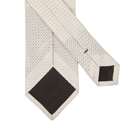 Amanda Christensen Light Beige Grenadine Grossa Lined Silk Tie Back