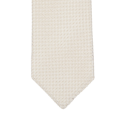 Amanda Christensen Light Beige Grenadine Grossa Lined Silk Tie Feature