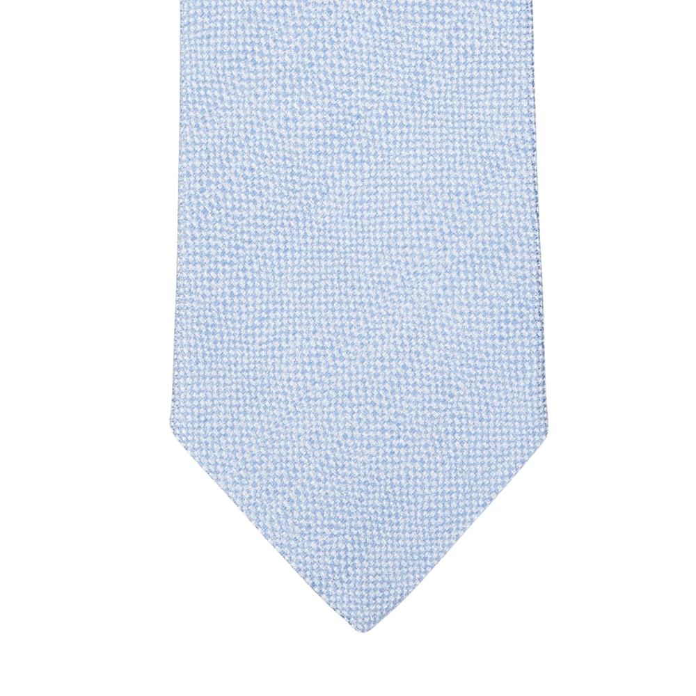 Amanda Christensen Light Blue Melange Woven Linen Tie Front