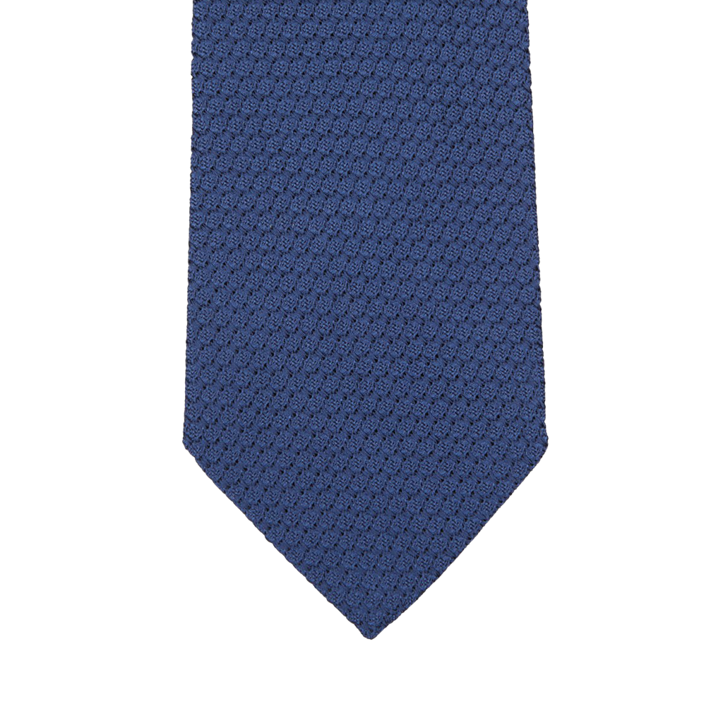 Amanda Christensen Napoli Blue Grenadine Grossa Lined Silk Tie Feature