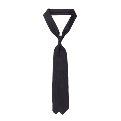 Amanda Christensen Navy Blue Grenadine Grossa Lined Silk Tie Feature