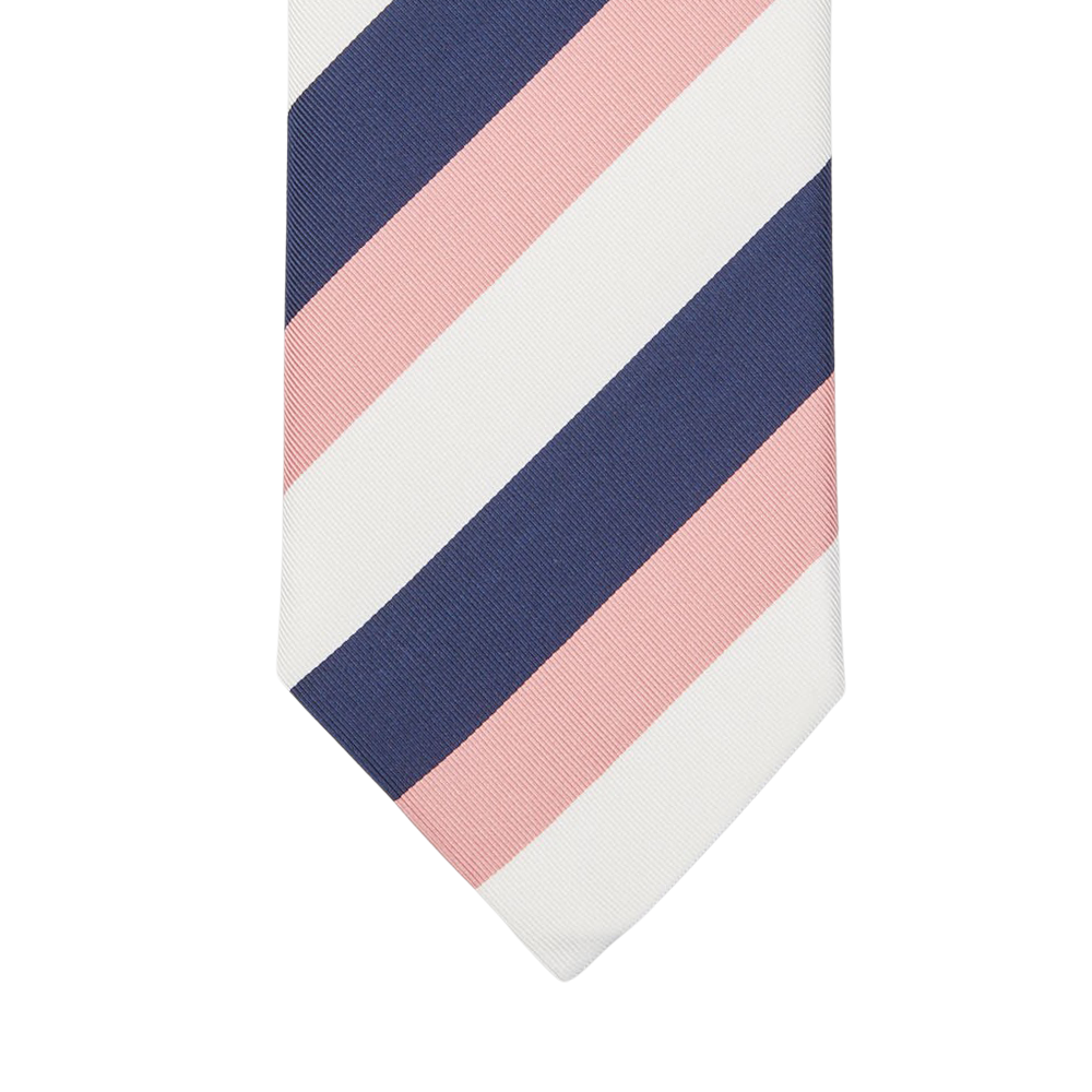 Amanda Christensen Pink Regimental Silk Lined Tie Front