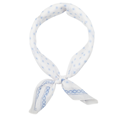 Amanda Christensen White Flower Printed Cotton Bandana Feature
