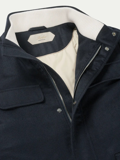 Navy Cashmere Blend Field Jacket