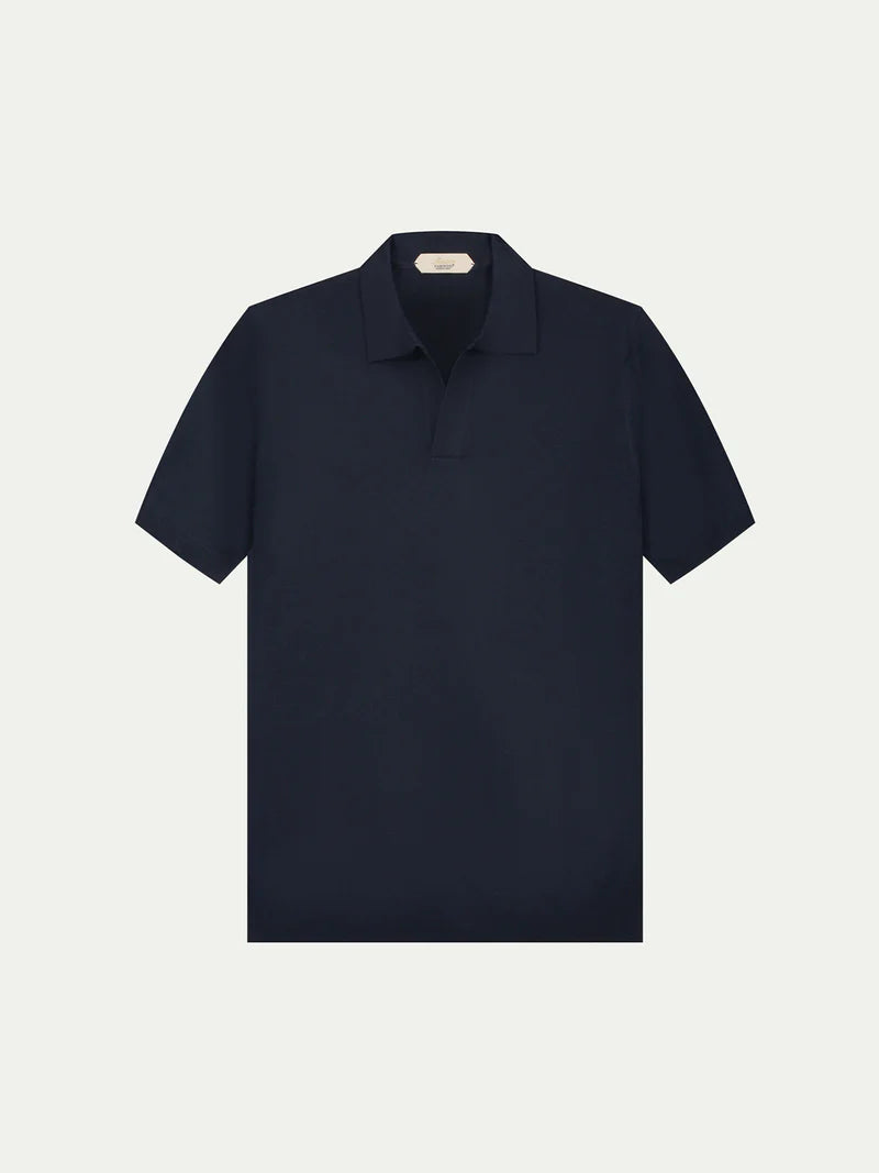 Navy Cashwool Buttonless AUR1 Polo