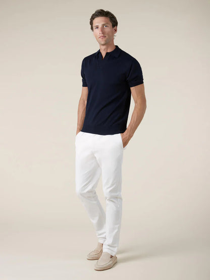 Navy Cashwool Buttonless AUR1 Polo