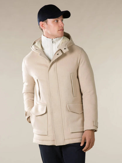 Light Beige Wool/Cashmere Wintertime Parka