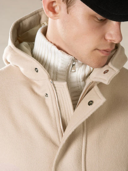 Light Beige Wool/Cashmere Wintertime Parka