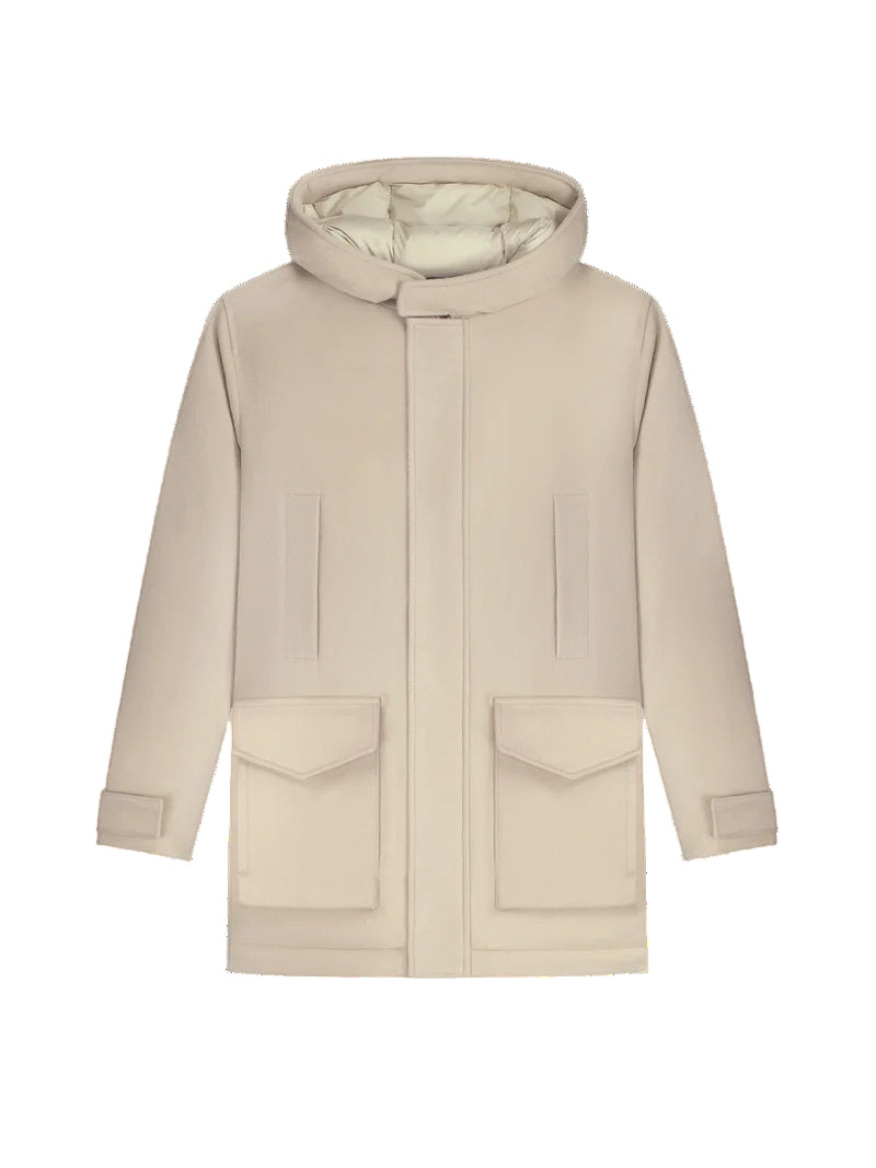 Light Beige Wool/Cashmere Wintertime Parka