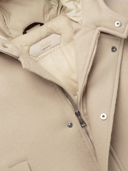 Light Beige Wool/Cashmere Wintertime Parka