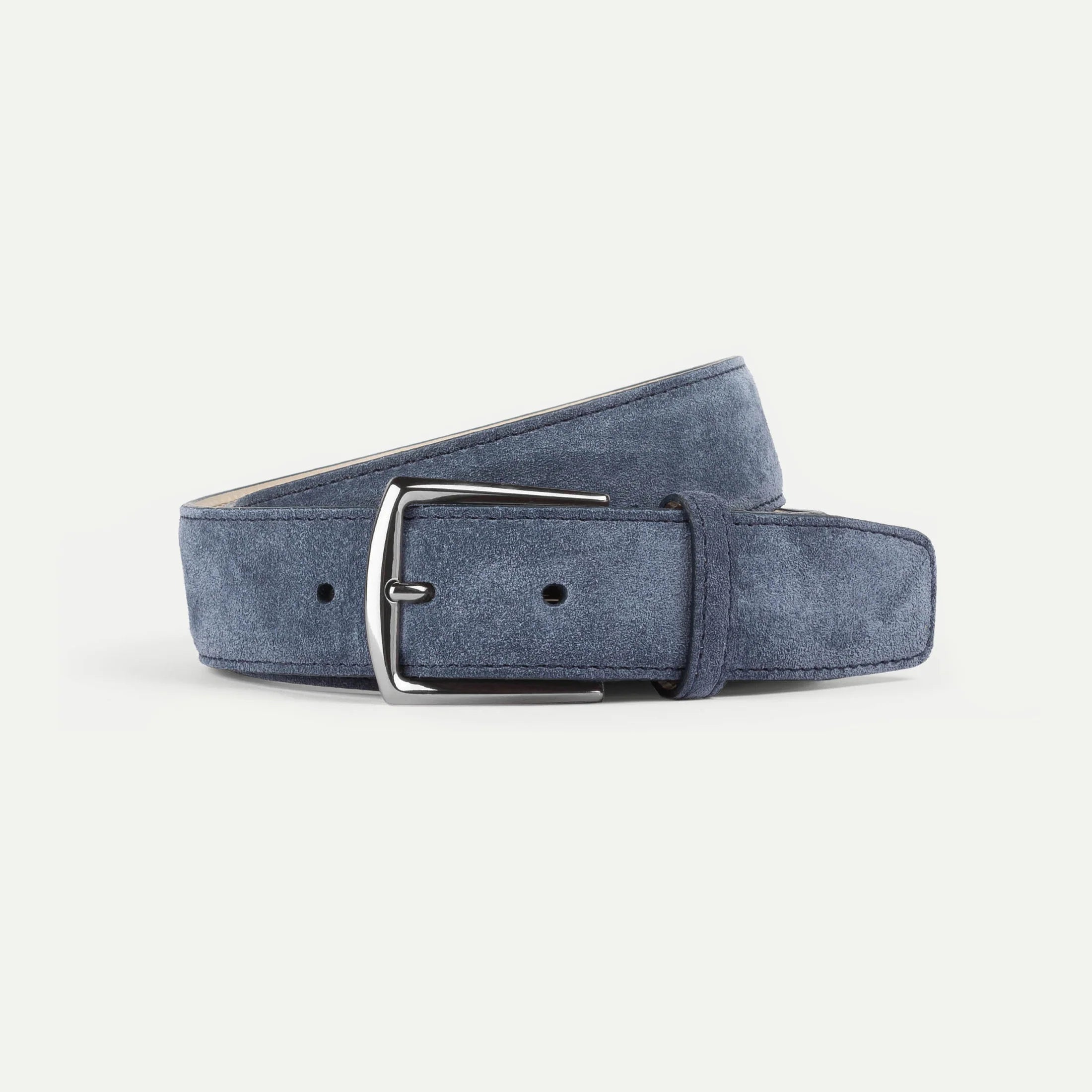 Steel Blue Suede Belt