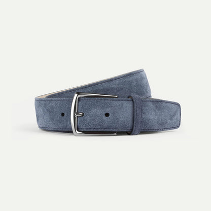 Steel Blue Suede Belt