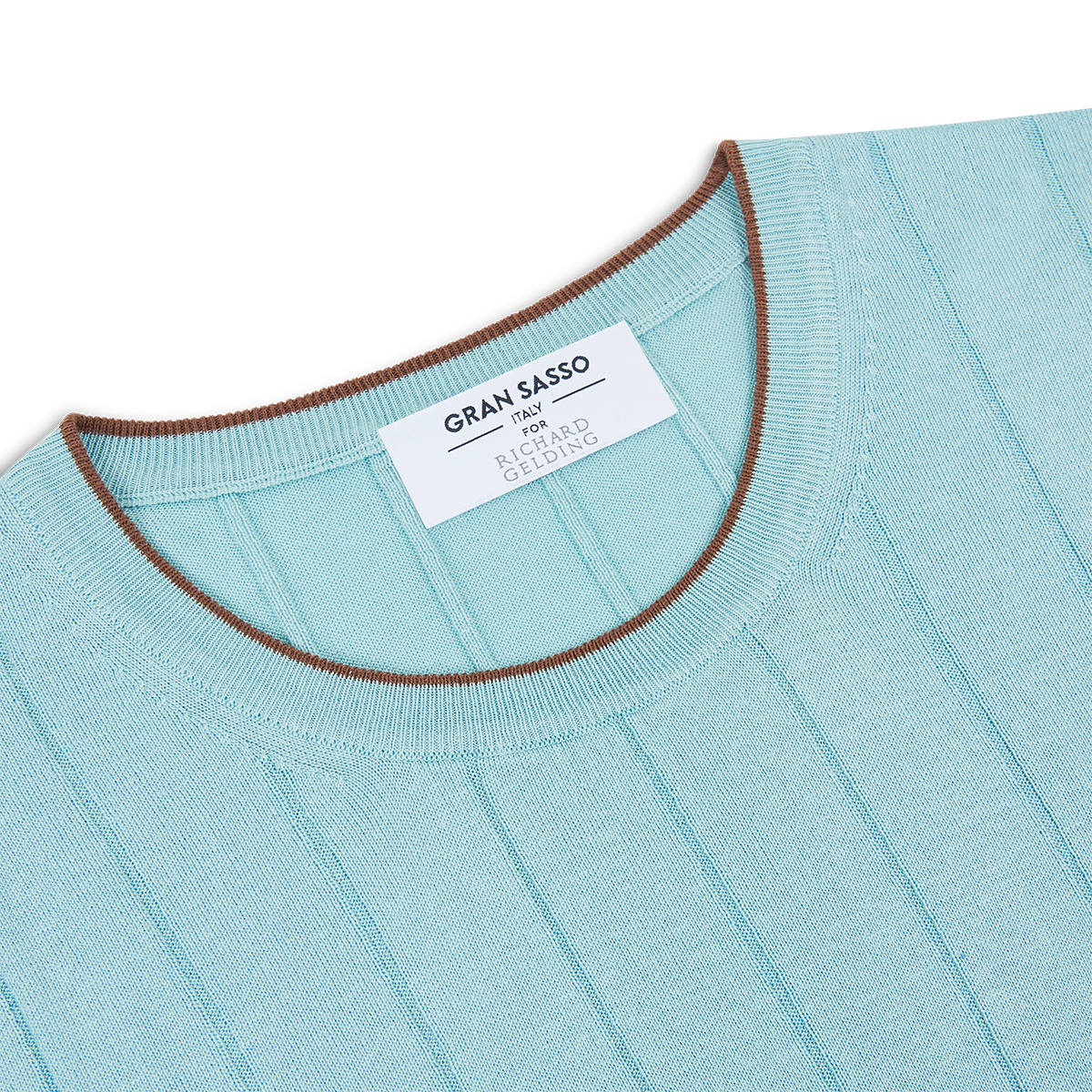 Teal Ribbed Silk T-Shirt