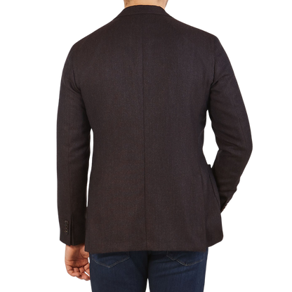 Boglioli Brown Grey Virgin Wool Hopsack K Jacket BackBoglioli Brown Grey Virgin Wool Hopsack K Jacket Back