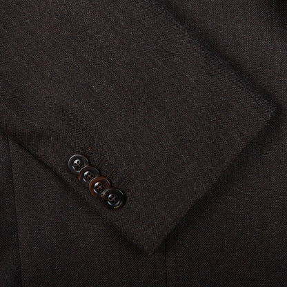 Boglioli Brown Grey Virgin Wool Hopsack K Jacket Cuff