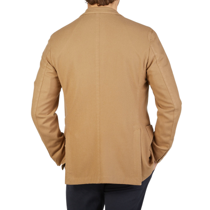 Boglioli Camel Beige Brushed Wool K Jacket Back