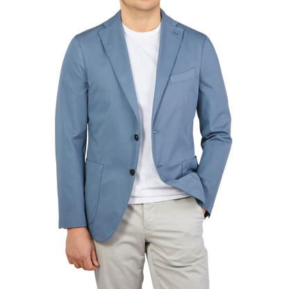 Boglioli Dark Brown Washed Linen Suit Cuff