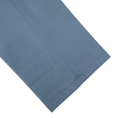 Boglioli Indigo Blue Cotton Stretch One Pleat Trousers Cuff