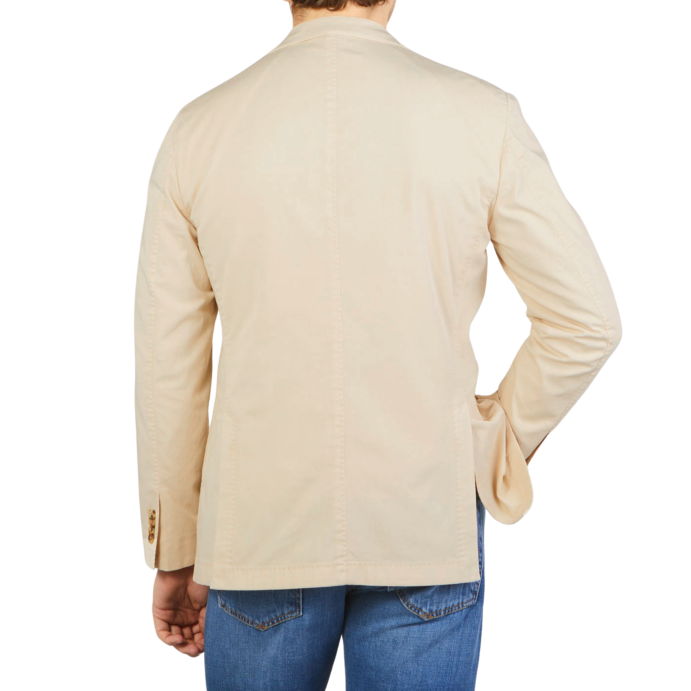 Boglioli Light Beige Washed Cotton K-Jacket Back