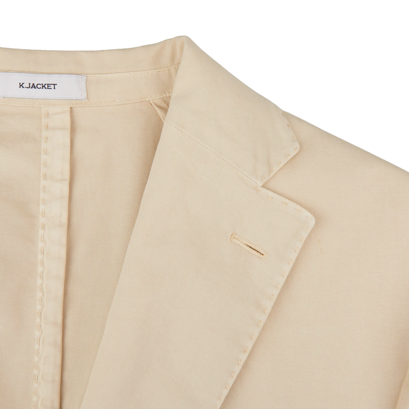 Boglioli Light Beige Washed Cotton K-Jacket Lapel