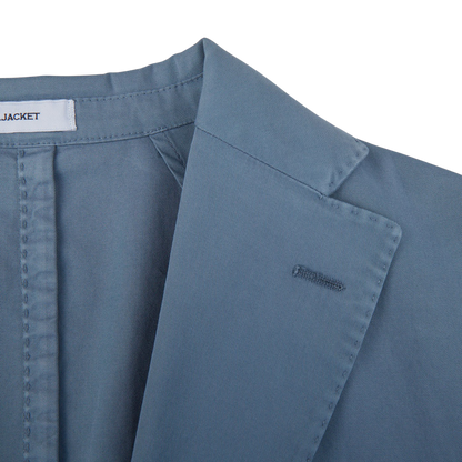 Boglioli Light Blue Washed Cotton K-Jacket Lapel