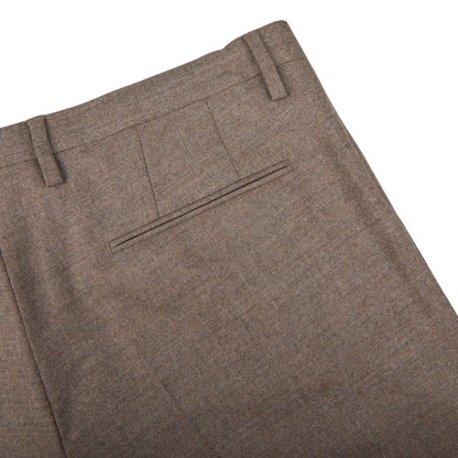 A close up of Boglioli's Beige Grey Wool Flannel K Suit pants