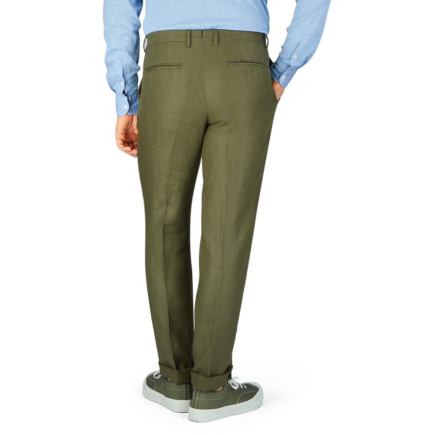 Green Washed Irish Linen Trousers