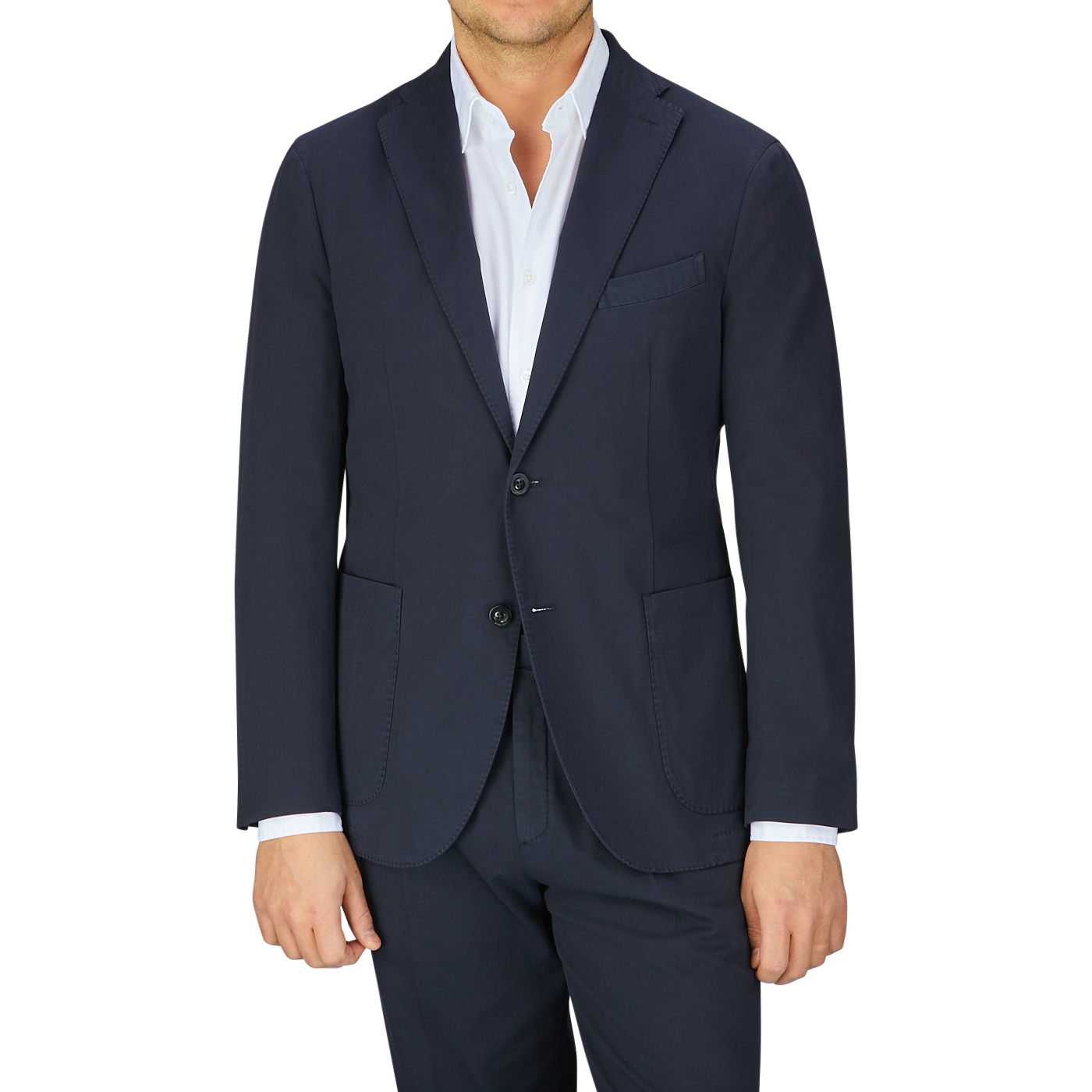 Navy Blue Washed Cotton K Jacket
