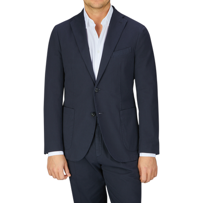 Navy Blue Washed Cotton K Jacket