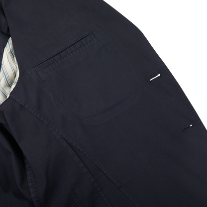 Navy Blue Washed Cotton K Jacket