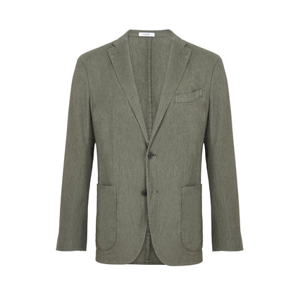 Green Cotton/Linen Twill Blazer