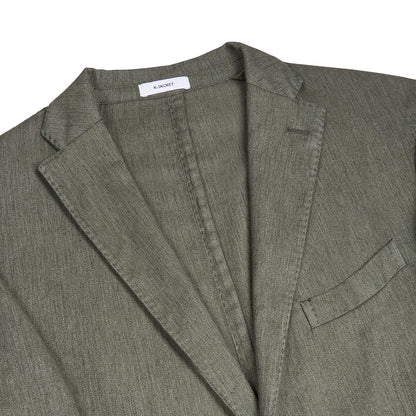 Green Cotton/Linen Twill Blazer