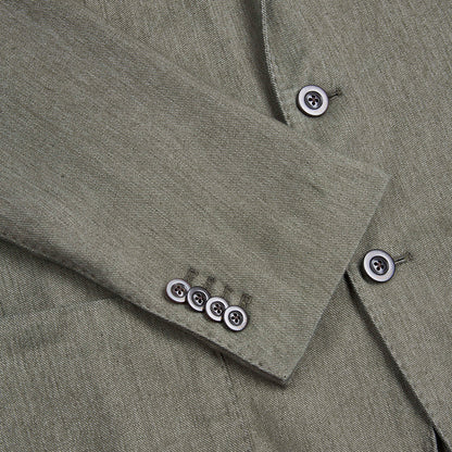 Green Cotton/Linen Twill Blazer