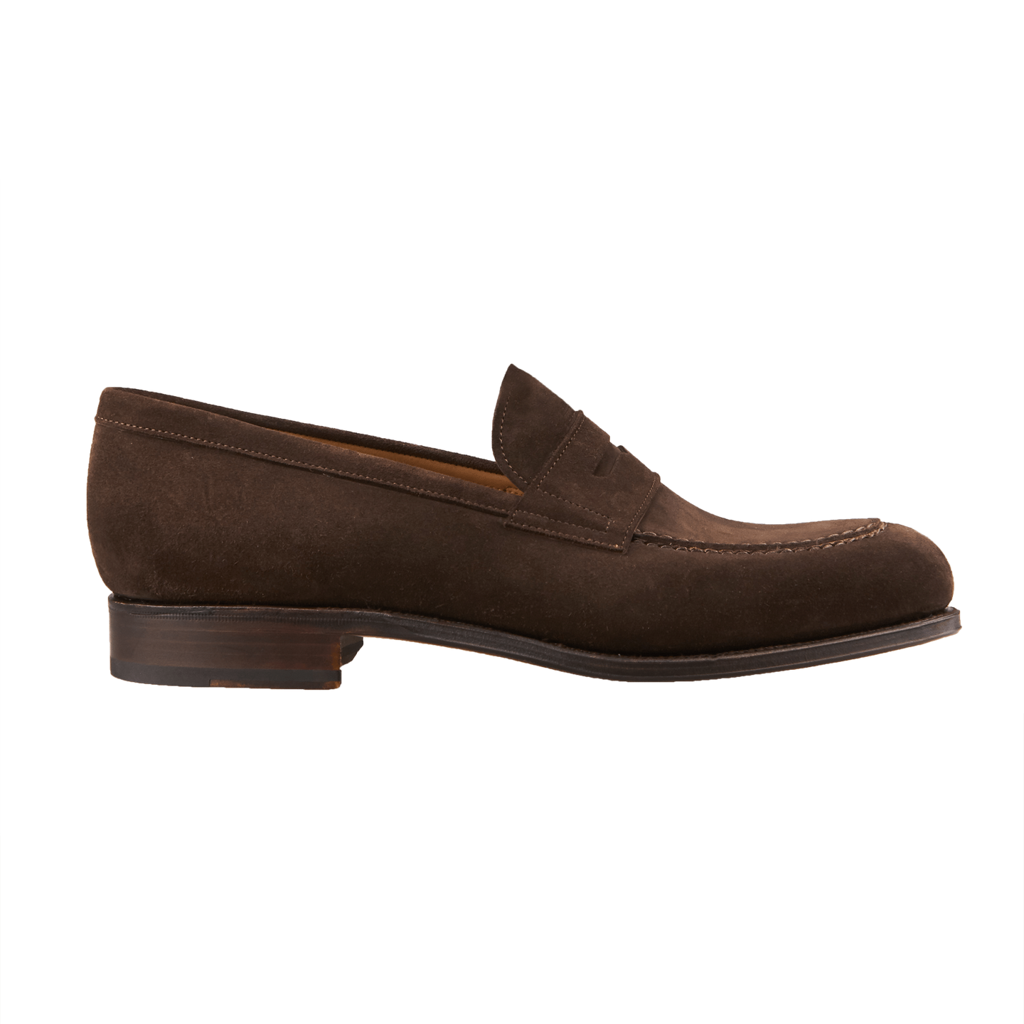 Brown Suede Penny Loafer Shoes Side