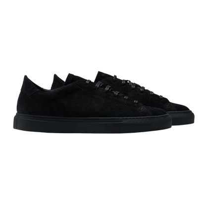 C.QP All Black Suede Racquet Sr Sneakers Side