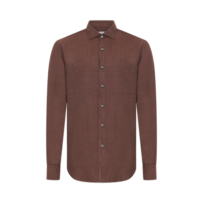 Brown Viscose Ultralight Flannel Casual Shirt
