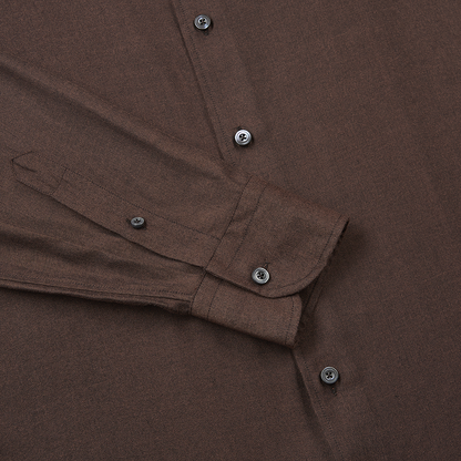 Brown Viscose Ultralight Flannel Casual Shirt